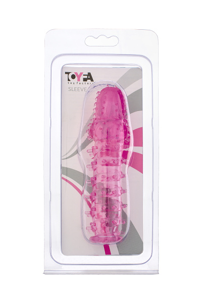 Насадка с шипиками Toyfa, Розовая, 8 см, Ø 2,5